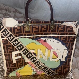 Fendi Multicolor Graphic Tote Bag